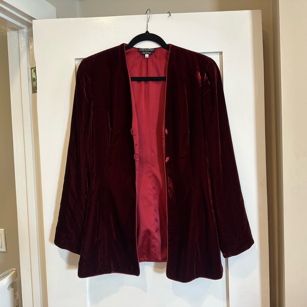 Giorgio Armani Red Velvet Blazer